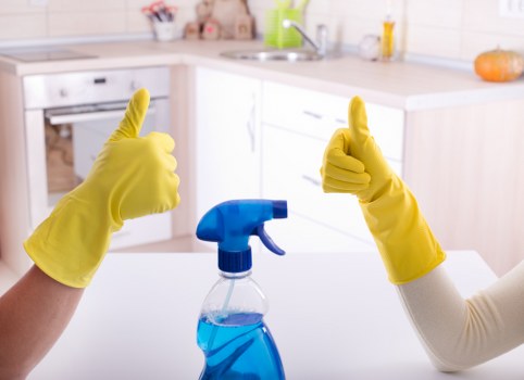 Satisfied client reviewing the cleaning results by Jack Cleaners