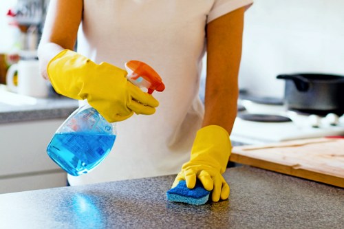 Jack Cleaners' team performing upholstery cleaning process