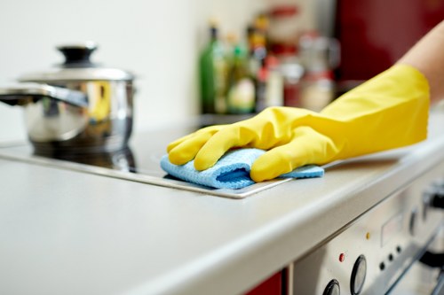 Cleaning team using eco-friendly products in Boondall office