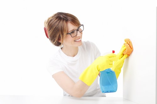 A satisfied customer with a clean and organized living space
